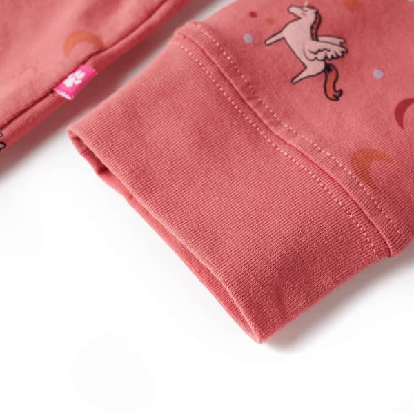 Barnpyjamas med lång ärm, rosa, 104