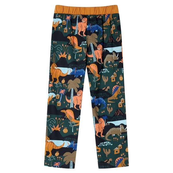 Barnpyjamas med lång ärm, mörkgrön, 104