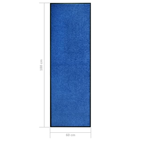 vidaXL vaskbar dørmåtte blå 60 x 180 cm