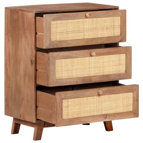 vidaXL kommode, 61x35x76 cm, massivt mangotræ