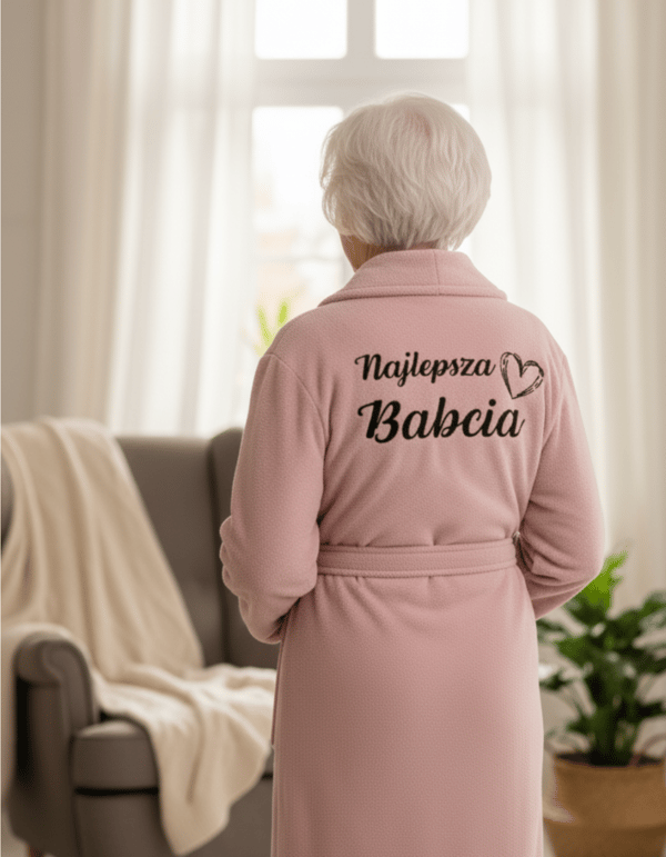 Dambadrock til bedstemor med broderi bedste bedstemor S/M rosa