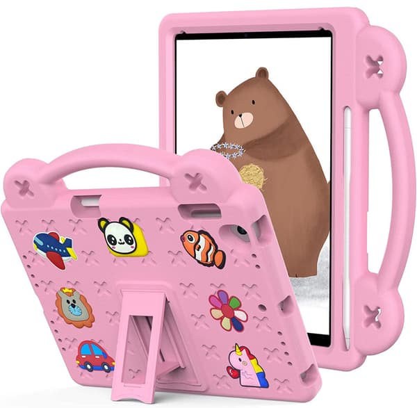 Etui til iPad 9,7" 2018/2017 (6./5. generation) / Pro 9,7" 2016, Søde mønstre, med stativ, Lyserød