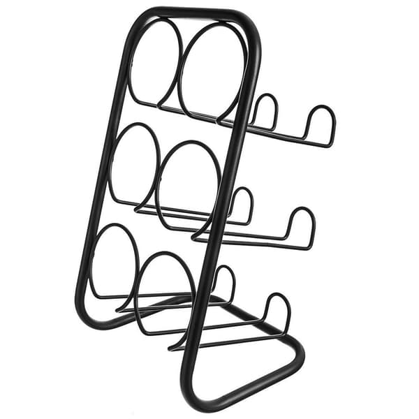 Musta metallinen viiniteline 6 pullolle 22,5x39 cm