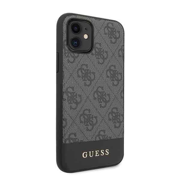 Guess 4G Stripe Collection-etui til iPhone 11 / Xr, grå