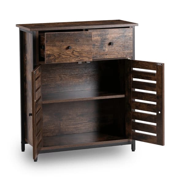 AMAYA Skoskab 70 cm til entré Rustik egetræ Loft-stil