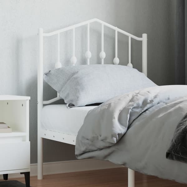 vidaXL metalsengegavl hvid 75 cm