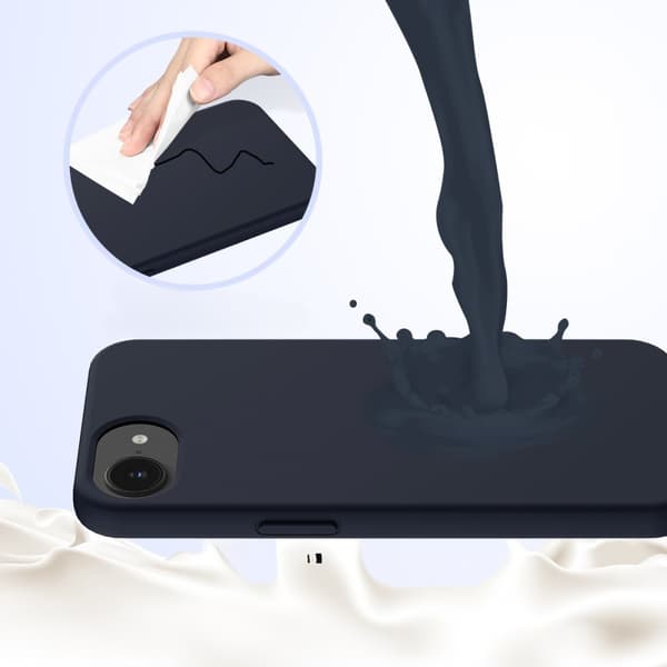 iPhone 17e / 16e cover, silikone MagSafe, mørkeblå