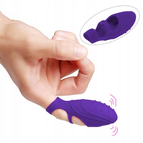 Silikonfingervibrator med prickar 100% vattentät rosa