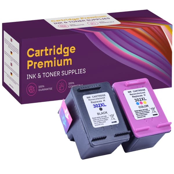 2x blækpatroner til HP GP-H302XL sort+CMY
