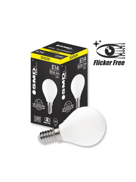 LED-lamppu E14 ZAR4588SLL 6W 3000K, välkkymätön