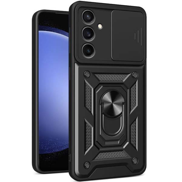 Pansret cover til Samsung Galaxy S23 FE, CamShield Slide, sort