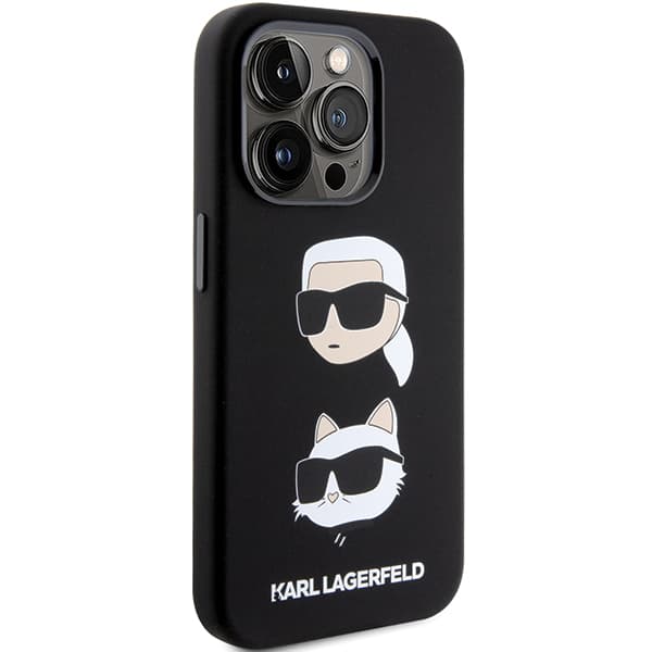Karl Lagerfeld Karl&Choupette Head-etui til iPhone 15 Pro, sort