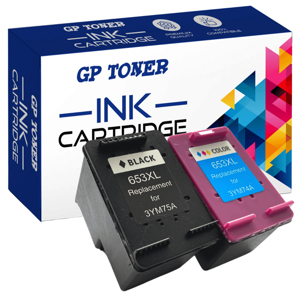 2x blæk til HP GP-H653XL sort+CMY GP