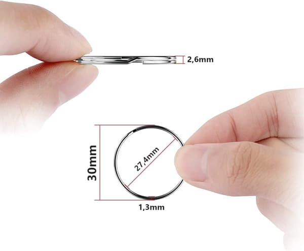 Avaimenperä, avaimenperä, avaimenperä 30mm / 100 kpl.