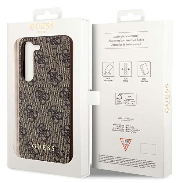 Guess 4G Charms Collection cover til Galaxy A35, brun