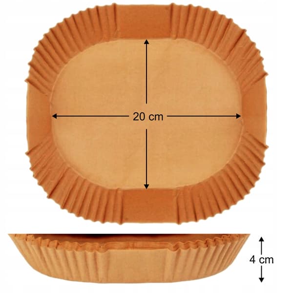 100x Pappersfack för airfryer, 20x20 cm