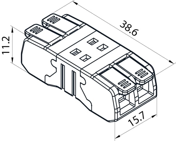 Snabbkoppling 24A 2x 0,2-2,5 mm Transparent