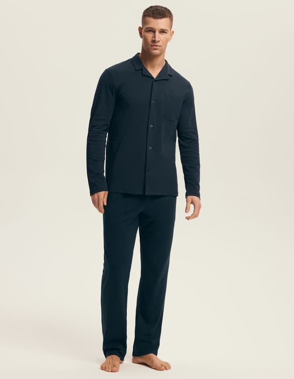 Mos Henderson herrpyjamas | Marinblå M