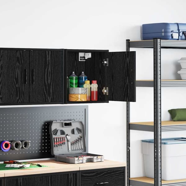 vidaXL garagevægskab sort limet træ