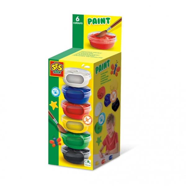 Plakatmaling basisfarver 6 stk x 45 ml Ses Creative 00381