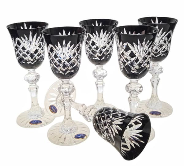 Sorte krystallikørglas 60ml Ananas 6 stk.