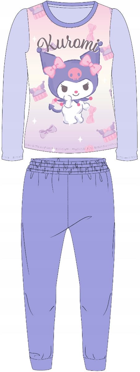 Flickapyjamas i bomull Kuromi Hello Kitty lila 98 D051Ń