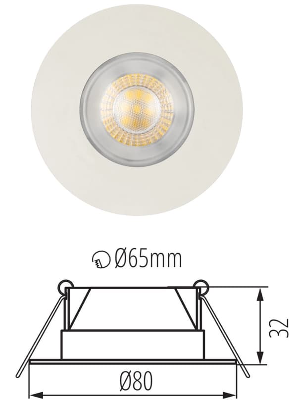 LED-takspotlight infälld downlight IP44 4,8W neutralvit