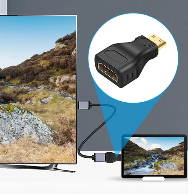 Mini HDMI - HDMI Ultra HD -sovitin LogiLink 4K HDMI -sovitin, kullattu