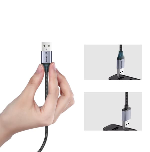 USB - mikro-USB-kabel 1m grå