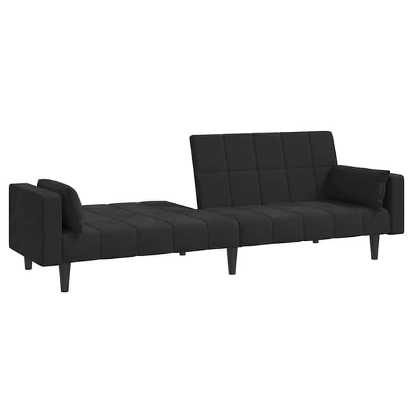 vidaXL 2-sitssoffa med 2 kuddar, svart sammet