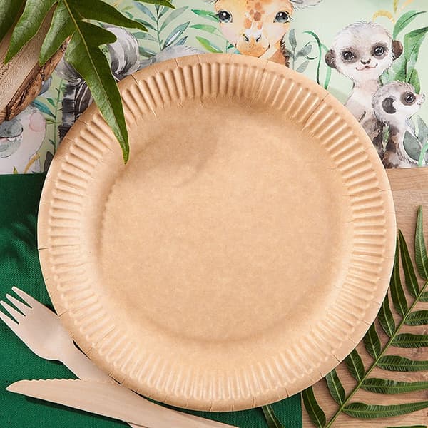 Engångstallrikar i kraftpapper 23 cm 50 st