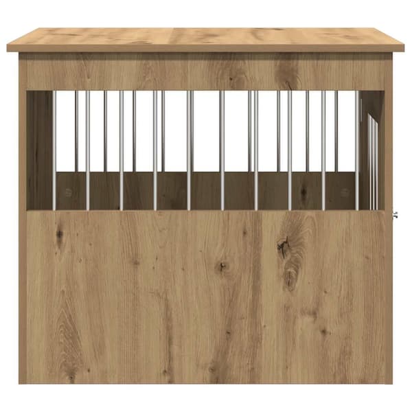 vidaXL hundebur, håndlavet egetræ, 55x75x65cm, træbaseret materiale