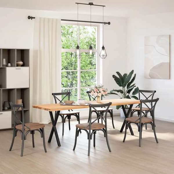 vidaXL spisebordsben, 2 stk., sort, 50x(72-73) cm, stål