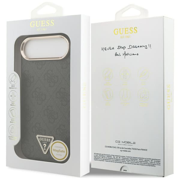 Guess 4G Triangle Logo MagSafe-etui til iPhone Air, sort og guld