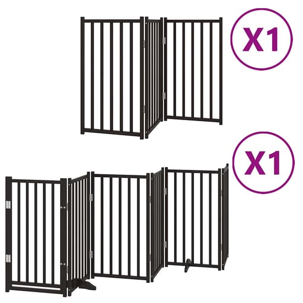vidaXL foldbar hundegitter med dør 9 paneler sort 450 cm
