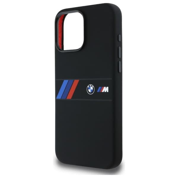 BMW Silikone Midterstribe MagSafe-cover til iPhone 16 Pro Max, Sort