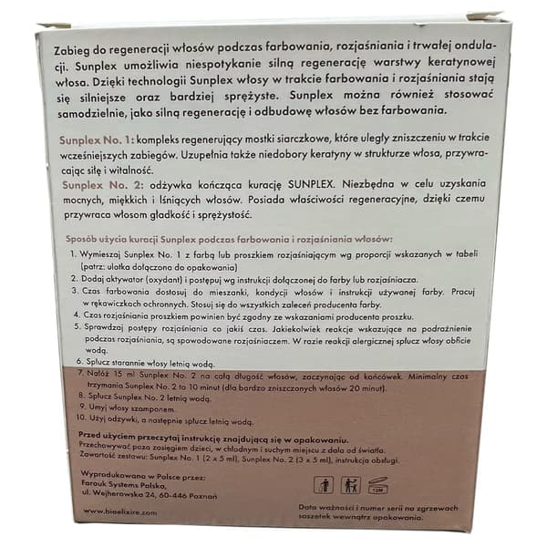 Sunplex regenerativ hårkur 5x5ml