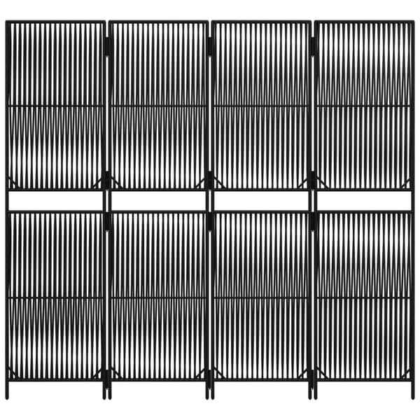vidaXL 4-panelsskärm, svart, polyrotting
