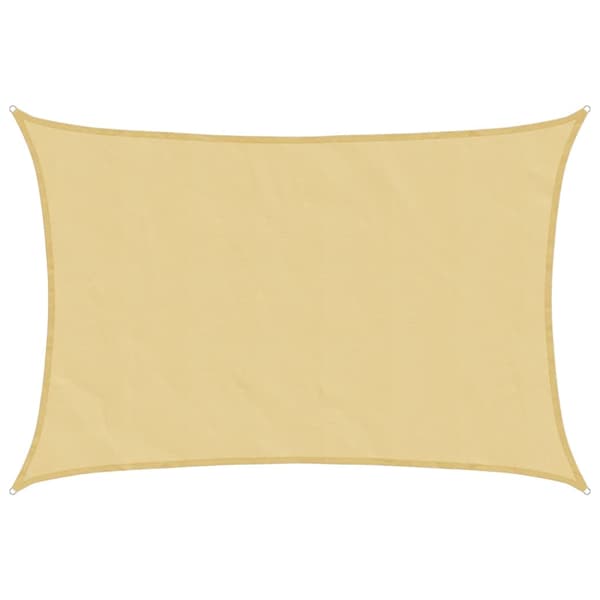 vidaXL solsejl, sand, 6x5 m, 100% polyester