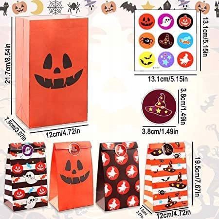 Halloween pappersgodispåsar 20x12 12 st