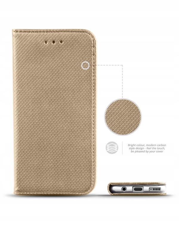 SMART MAGNET BOOKHOLSTER för Samsung Galaxy A20S GULD + GLAS