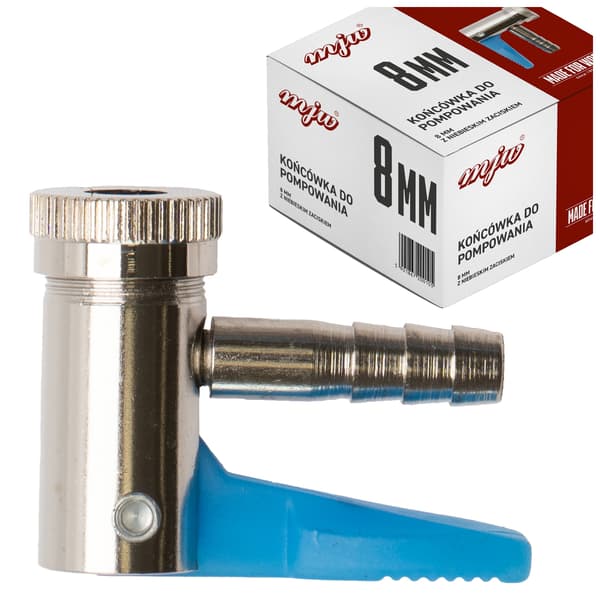 8 mm bildäckspump med blå klämma