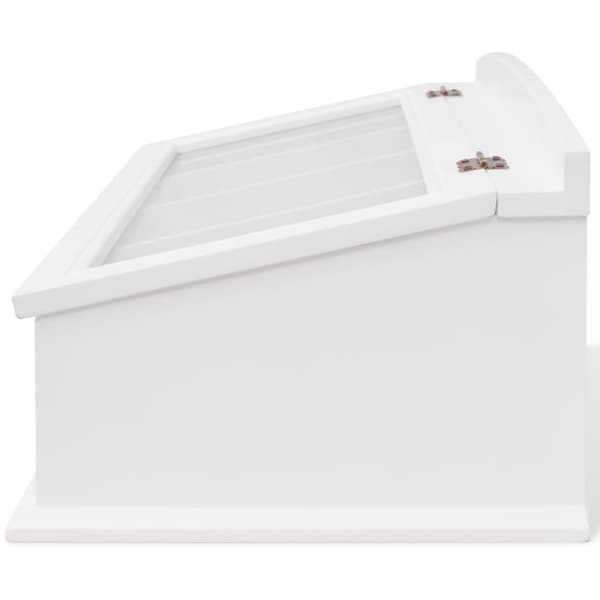 vidaXL Besticklåda Barock vit MDF