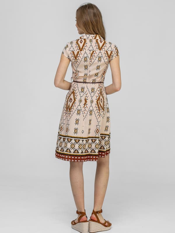 KVINDEBOHO-STIL MIDI-KJOLE MED PRINT