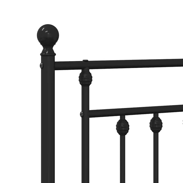 vidaXL metalsengegavl, sort, 180 cm