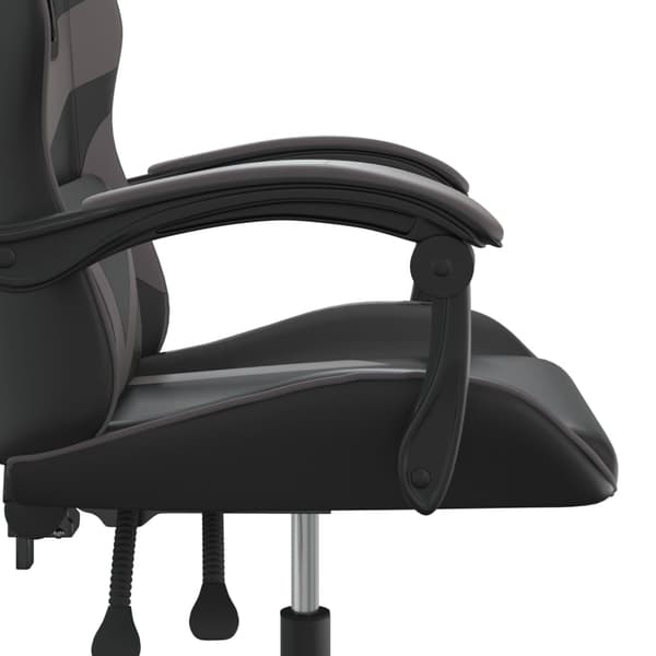 vidaXL drejelig gamingstol, sort og grå, kunstlæder