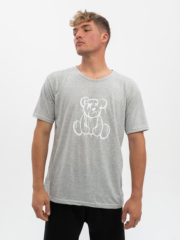 Bomullspyjamas herr grå MyStars Teddy Pjs M