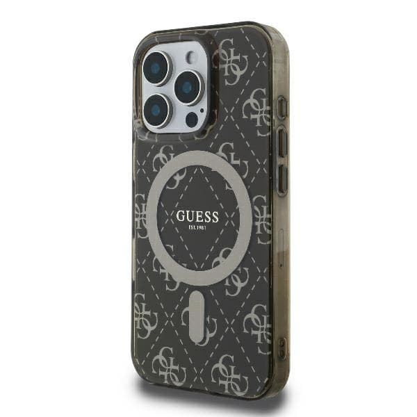 Guess IML 4G Baggrund MagSafe-etui til iPhone 16 Pro, Brun
