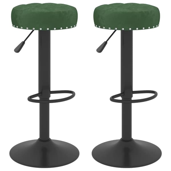 vidaXL Barstolar, set om 2, mörkgrön, klädd i sammet