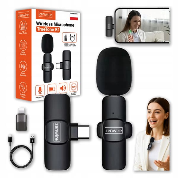 Zenwire K1 mini slips-mikrofon trådløs kondensator computer USB-C